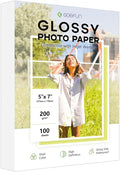 5x7 Photo Paper, Goefun 200GSM/54LB Glossy Inkjet Printer Paper for Dye Ink,100 Sheets