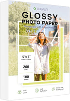 5x7 Photo Paper, Goefun 200GSM/54LB Glossy Inkjet Printer Paper for Dye Ink,100 Sheets