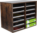 EasyPAG Wooden Literature Organizer with Adjustable Shelves, 12 Compartments Office Paper Organizer Storage 6000 Sheets Letter Size Paper, Student Mailbox for Classroom, Archaize
