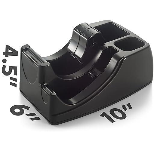 Officemate Heavy Duty Weighted 2-in-1 Tape Dispenser, Recycled,Black (96660)