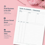 Task Planner & Tracker 8.5 x 11 Tear-Off 70 Sheet Planner Pad – Project Organizer with Time Log, Top Priority, Follow-Up – Notepad for Home & Office (White, Minimalist, 2 Pack)
