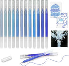 CAISEXILE 12 Blue Glitter Gel Pens Set, 1.0 mm Fine Point for Black Paper & White Paper, Large Capacity Pens for Journaling, Adult Coloring Books, Drawing, Note Taking, Highlighting