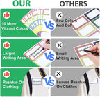 550 Pcs Name Tags Stickers, 3.5x2.25 inch Blank Name Labels Stickers, 10 Colors Double-line Nametags Name Tag Sticker for Kids, Classroom, School, Office, Conferences, Locker, School Supplies