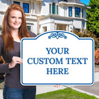 Custom Decorative Sign, Personalized Metal Sign for Business, Driveway, Home, Airbnb, Office Door Plaque, Blue Light Sign, 18x24 Inches, ACM, Fade Resistant, Made in USA by Sigo Signs