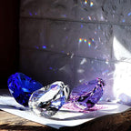 Purple Crystal Diamonds Paper Weights with Gift Box, 80mm Heart Shape Real Crystal Diamond Glass Gems Paperweight, Big Diamonds Birthday Anniversary Women Her Valentine's Day Gifts