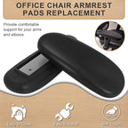 Podoy Office Chair Armrest Pads Replacement Fits Univeral Desk Chair Arms with Mounting Hole Patterns Screws, Desk Armrest Cover 4" x 10" (Pack of 2)