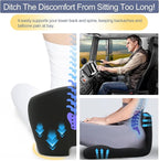Mosxoed Ergonomic Seat Cushion with Adjustable Strap, Memory Foam Office Chair Seat Cushion with L-Shaped Design, Car Seat Cushion Fits for Truck Driver Semi Truck, Gaming Chair, Desk, Dark Gray