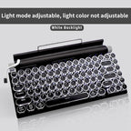 Adventurers Typewriter Style Retro Mechanical Keyboard, White Backlight, 83 Key Bluetooth 5.0 Blue Axis Compatible with Desktop, Laptop, Mac and Mobile, Black, 12.3 x 6.6 x 1.6 Inches