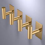 VAEHOLD Wall Towel Hooks, Heavy Duty Sticky Holder Waterproof Towel Hooks for Hanging Coat, Clothes, Closet Hook Wall Mount for Kitchen (Gold, 4 Pack)