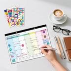 Desk Calendar 2026, With 3 sticker, 18 Month Wall Calendar Running to June 2027-17" x 12" Desktop/Wall Monthly Calendar for Homes, School & Office