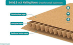 YUSHYIJIE 50 Pack 9x6x1.3 inch Small Shipping Boxes, Multi-Depth Flat Cardboard Boxes with Fragile Stickers for DVD Shipping, Packing, Moving, Storage, Brown