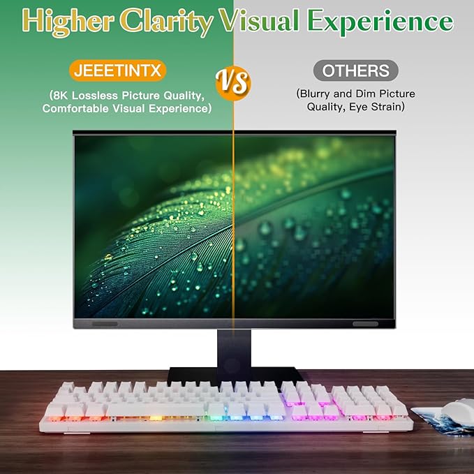 Magnetic Computer Privacy Screen Filter 24 Inch for Frameless Monitor Thin Bezel 16:9 Widescreen, 24in Hanging Removable Anti Glare Blue Light Eye Protection Shield, Anti Spy Protector Panel