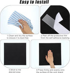 Large Cork Board 36" x 24", 6 Pack Felt Wall Tiles with 30 Pcs Pushpins, Bulletin Board with Removable Self-Adhesive Strips, Pin Boards Cork Boards for Walls Office Home Classroom Decor-Black