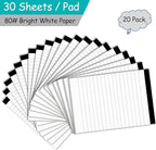 Nichela Notepads Bulk for Daily Planning and Organization of Work – 4 x 6-inches Ruled Pages – Thick Bright White Paper – 30 Pages – Note Pads College Ruled – Pack of 20