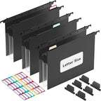 ThinkTex Extra Capacity Plastic Hanging File Folders, 3 Pack Reinforced Expanding Hang Folder Letter Size,Accordion Pocket,Heavy Duty 3.15 Inch Expansion,Hanging Folder Organizer for Office Home