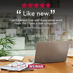 Weiman Electronic Screen Cleaner Wipes - 4 Pack Clean Your Laptop, Computer, TV, and All Electronic Equipment - Electronic Wipes - 30 Count