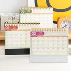 Small Desk Calendar 2026, Desktop Calendar from Now to Dec 2026, Metal Ring Twin-Wire Binding Monthly Desktop Calendar for Home Office School (White)
