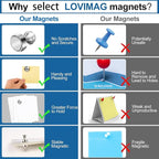 LOVIMAG Fridge Magnets 18Pcs Refrigerator Whiteboard Small Strong Magnet Classroom Kitchen Accessories Decorative Locker Set Decor Must Haves Office Calendar Refrigerador Magnetic Cute Crafts Silver