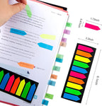 Golcellia Fluorescent Translucent Sticky Note Flags, 2400 Pcs Total, Pack of 10 Color Tabs, Arrow Sticky Notes, Page Flag Markers, Arrow Index Tabs