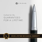 Cross ATX Refillable Rollerball Pen Presented in a Luxury Gift Box - Medium Point, Black Ink, Basalt Black
