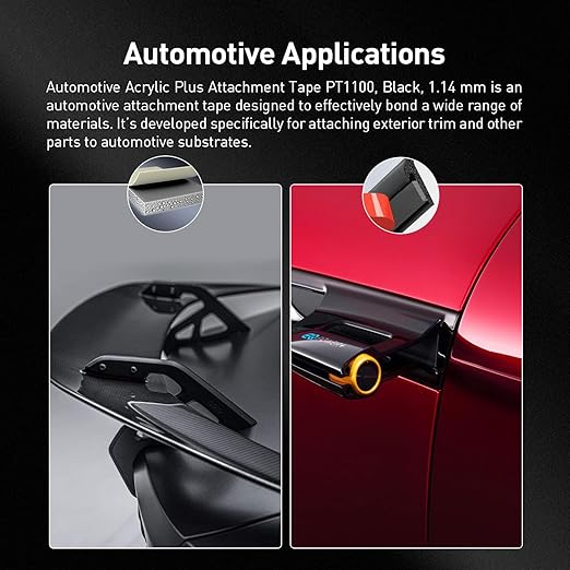 Automotive Acrylic Plus Attachment Tape 0.55" x 18Ft Made of 3M Pack of 2 Double Sided Tape PT1100 Heavy Duty for Moldings Claddings Panels Pads and Other Car Automotive Applications