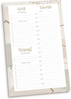bloom daily planners Timed Work & Personal To Do List Planning Pad - Undated Tear-Off Hourly Checklist Notepad Appointment Organizer - 6" x 9" - Brushed Beige