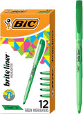 BIC Brite Liner Highlighters, Chisel Tip, 12-Count Pack of Green Highlighters, Ideal Highlighter Set for Organizing and Coloring