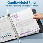 SUNEE 3 Ring Binder 1 Inch 1 Pack, Clear View Binder Three Ring PVC-Free (Fit 8.5x11 Inches) for School or Office Supplies, Black