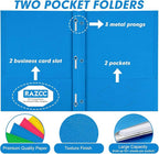 Two Pocket Folders, RAZCC 100 Pack Two Pocket with Prongs, 3 Prong Folders Fit Letter Size Paper, Pocket Paper File Folders for School Office Home Business, Assorted 5 Colors