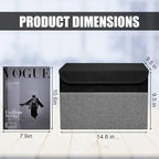 Bagnizer Large 22 Quart Linen Fabric Foldable Storage Bin Cube Organizer Basket with Flip-Top Lid & Handles, Clothes Blanket Box for Home, Office, Closet, Black & Gray, 4 Pack 14.6 x 9.5 x 9.5