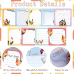 Lovarywow Chicken Sticky Notes Gifts - 9Pack Cute Sticky Notes 3x3 Roosters Chicken Gifts for Women Chicken Scratch Funny Post Notes Animals Self-Stick Notes Pads Office School Supplies 450 Sheets
