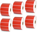 BETCKEY - 2.625" x 1" File Folder & Address Labels Compatible with Zebra/Rollo Label Printer,Premium Adhesive & Perforated[Red, 6 Rolls, 12000 Labels]