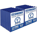 Samsill 1 Inch 3 Ring Binders, Made in USA, Economy Round Ring, Clear View Cover, 200 Sheet Capacity - for School, Home, Office - Blue, 12 Pack