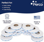 Perco Blue Reverse Print on White Grocery Labels to fit Monarch 1110 Price Gun, 4 Sleeves - 68,000 Labels