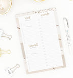 bloom daily planners Timed Work & Personal To Do List Planning Pad - Undated Tear-Off Hourly Checklist Notepad Appointment Organizer - 6" x 9" - Brushed Beige