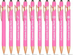 CRME Personalized Pens Custom Ballpoint Pen with Stylus Tip Customized Engraved Pens with Name/Text/Logo Black Ink Engraved Ballpoint with Stylus Gifts for Nurse Business Office Corworkers Pink Pen