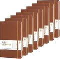 ViVin Lined Journal Notebooks for Work, 192 Pages, Medium 5.5 x 8.3 inch, College Ruled, A5 Hardcover Journaling Notebooks for Writing, 8 Pack Bulk,Brown