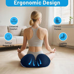 CushZone Seat Cushion, Memory Foam Office Chair Cushions, Ergonomic Curved Design for Sciatica, Tailbone, Coccyx, Seat Support for Car, Desk Chair, Wheelchair, Enhances Long Sitting Comfort (Blue)