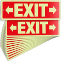 iSYFIX Exit Signs with Directional Right & Left Arrow, Glow in the Dark, Photoluminescent Aluminum 12x4 Inch - 12 Pack, Laminated for UV & Weather Resistance, Ideal for Offices, Schools, Theaters & More