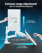 Ergounion Dual Monitor Arm for 13-49 Inch Ultrawide Screens, Heavy Duty Monitor Mount for 2 Monitors up to 44lbs, Full Motion Vertical Stacked Dual Monitor Arm Desk Mount, 75/100mm VESA Mount, White