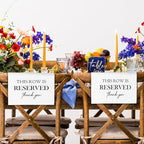 ChissNook Reserved Seating Chair Signs, This Row Is Reserved Pew Cloths Seating Placeholder for Church Pews, Wedding Decorations for Reception Parties Celebrations Event Meetings (White, 4 PCS)