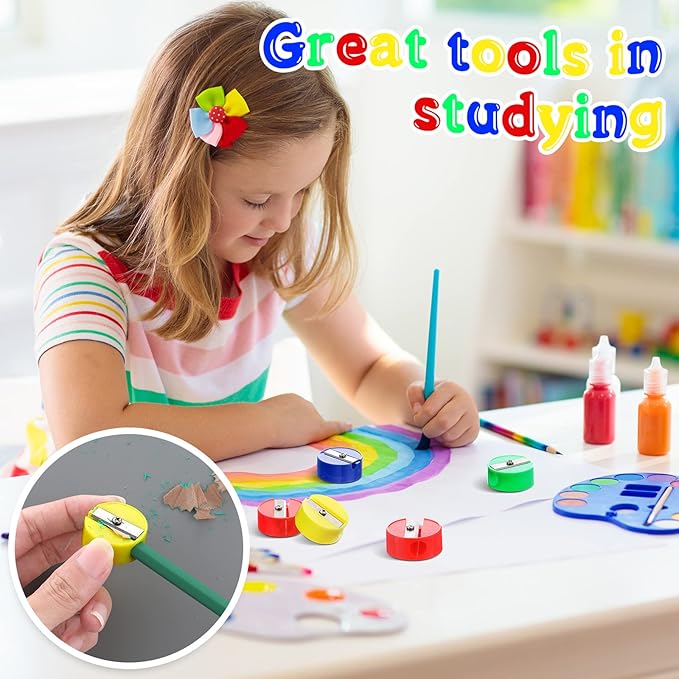 Fainne 800 Pcs Pencil Sharpeners Bulk for Kids Colorful Manual Pencil Sharpeners Compact Portable Handheld Crayon Back to School Supplies for Kids Students Home Office Classroom Prizes (Multicolor)