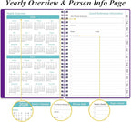 Daily Planner 2026 Full Page Per Day- 2026 Daily & Monthly Planner from January 2026 to December 2026, Day Planner 2026 with 12 Months Tabs, 6.4" x 8,5", Purple