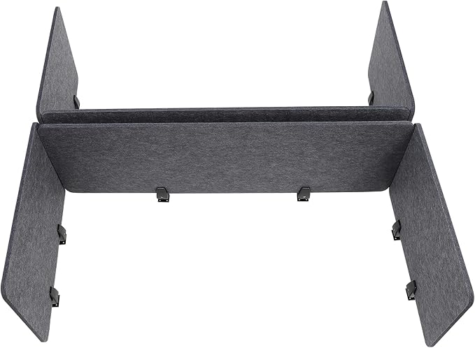 2 Sets Polyester Desk Dividers, Soundproof Room Divider Office Furniture Partitions, Privacy Desk Panel with Clamps, Stand Up Freestanding Desk Privacy Panel for Office Classroom(47.3"x16"+ 23.6"x16")