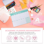 SEWACC Weekly Work Planner Notepad with Bookmark for Homeschool and Study Undated Daily Calendar and Efficient Plan Pad Portable Spiral-bound Appointment Organizer for Task and Goal