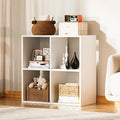 COMHOMA 4 Wood Cube Storage Organizer with Open Back and Removable Back Panels, 11In White Cube Storage Bookshelf, Cubicle Shelf Bookcase for Home Office Bedroom Living Room, Vertical or Horizontal