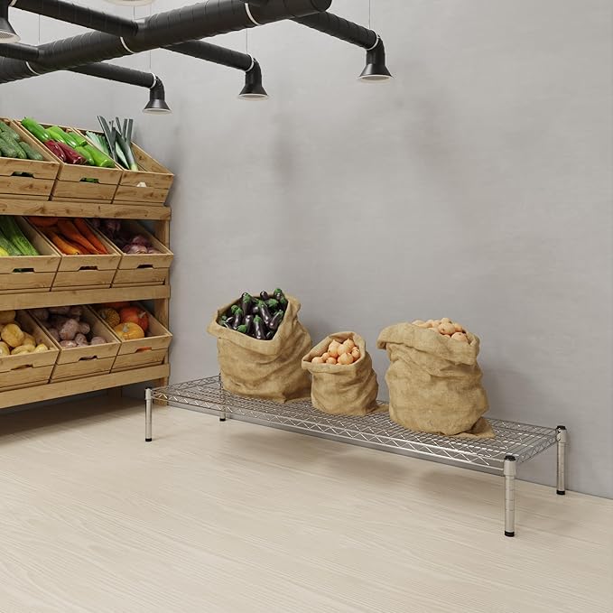 Regal Altair 18''W x 60''L x 8''H Chrome Plated Wire Dunnage Rack | Off The Floor Storage
