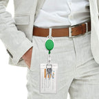 Fushing 20Pcs Retractable ID Badge Holders ID Badge Reels with Clip Retractable Badge Holders for Office Worker Doctor Nurse (Green)