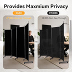Room Divider (4 Panel) Wall Divider for Room Separation, 88 inch Wide Portable Privacy Screens W/Wheels, Metal Frame Freestanding Room Separators 5.6FT Room Partitions and Dividers