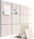 Large Felt Bulletin Board 48" x 36", 12-Pack 4-Compartment Wall Organizer, Cork Board Alternative with 70 Removable Adhesive Tabs, Modular Felt Panels for Home Office, Classroom and Study-Oatmeal